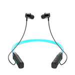 Écouteurs sans fil Bluetooth stéréo JG4 avec LED clignotante et tour de cou