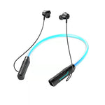 Écouteurs sans fil Bluetooth stéréo JG4 avec LED clignotante et tour de cou