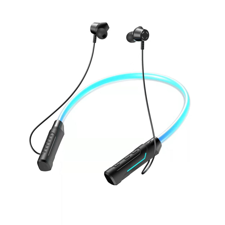 Écouteurs sans fil Bluetooth stéréo JG4 avec LED clignotante et tour de cou