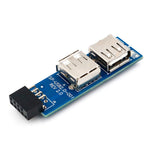 Convertisseur carte mère PC 9 broches vers 2 x USB 2.0 femelle pour dongle, récepteur souris sans fil