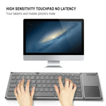 Clavier Bluetooth sans fil pliable en trois, mini, ultra-mince et multifonction B066S, B066S