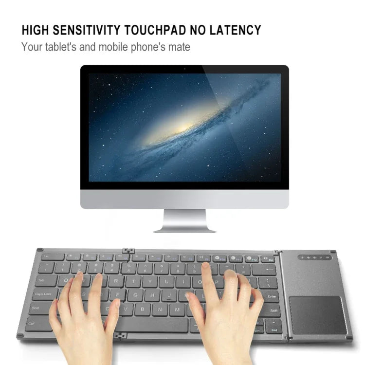 Clavier Bluetooth sans fil pliable en trois, mini, ultra-mince et multifonction B066S, B066S