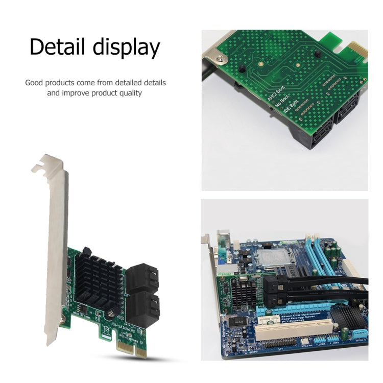 Adaptateur d'extension PCI Express 4 ports PCI-E X1/X4/X8/X16 vers SATA