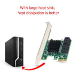 Adaptateur d'extension PCI Express 4 ports PCI-E X1/X4/X8/X16 vers SATA