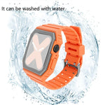 Bracelet en silicone avec boîtier pour Apple Watch Series, 7 41mm / 6&SE&5&4 40mm / 3&2&1 38mm, 7 45mm / 6&SE&5&4 44mm / 3&2&1 42mm