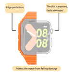 Bracelet en silicone avec boîtier pour Apple Watch Series, 7 41mm / 6&SE&5&4 40mm / 3&2&1 38mm, 7 45mm / 6&SE&5&4 44mm / 3&2&1 42mm