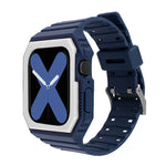 Bracelet en silicone avec boîtier pour Apple Watch Series, 7 41mm / 6&SE&5&4 40mm / 3&2&1 38mm, 7 45mm / 6&SE&5&4 44mm / 3&2&1 42mm