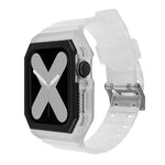 Bracelet en silicone avec boîtier pour Apple Watch Series, 7 41mm / 6&SE&5&4 40mm / 3&2&1 38mm, 7 45mm / 6&SE&5&4 44mm / 3&2&1 42mm