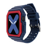 Bracelet en silicone avec boîtier pour Apple Watch Series, 7 41mm / 6&SE&5&4 40mm / 3&2&1 38mm, 7 45mm / 6&SE&5&4 44mm / 3&2&1 42mm