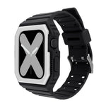 Bracelet en silicone avec boîtier pour Apple Watch Series, 7 41mm / 6&SE&5&4 40mm / 3&2&1 38mm, 7 45mm / 6&SE&5&4 44mm / 3&2&1 42mm