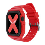 Bracelet en silicone avec boîtier pour Apple Watch Series, 7 41mm / 6&SE&5&4 40mm / 3&2&1 38mm, 7 45mm / 6&SE&5&4 44mm / 3&2&1 42mm