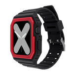 Bracelet en silicone avec boîtier pour Apple Watch Series, 7 41mm / 6&SE&5&4 40mm / 3&2&1 38mm, 7 45mm / 6&SE&5&4 44mm / 3&2&1 42mm