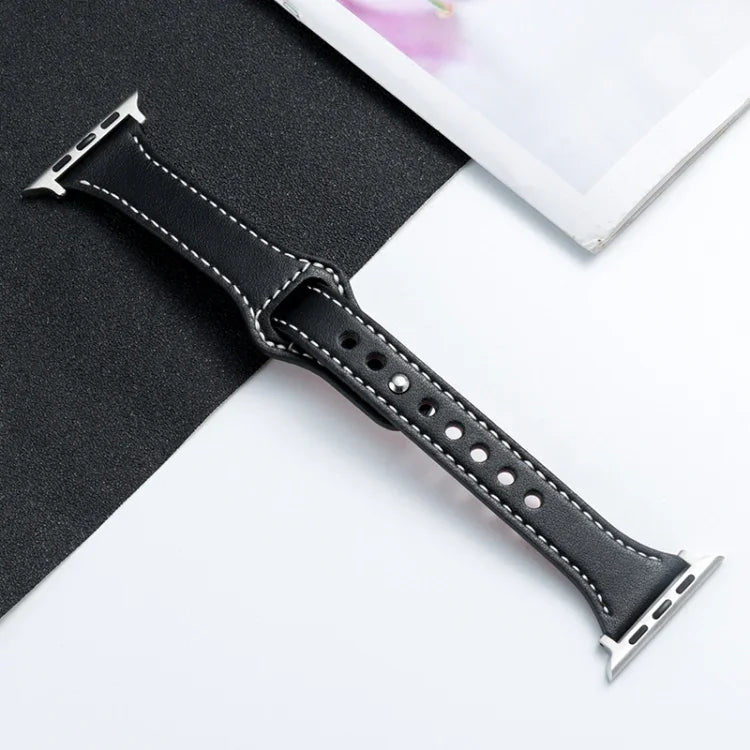 Bracelet de montre en cuir microfibre pour Apple Watch Series, 7 41mm / 6&SE&5&4 40mm / 3&2&1 38mm, 7 45mm / 6&SE&5&4 44mm / 3&2&1 42mm