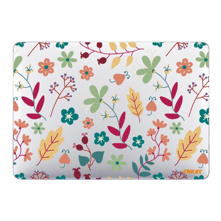 ENKAY Flower Series Pattern Étui de protection transparent pour ordinateur portable MacBook Air 13,3 pouces A1932 / A2179 / A2337, pour MacBook Air 13,3 pouces A1932 / A2179 / A2337