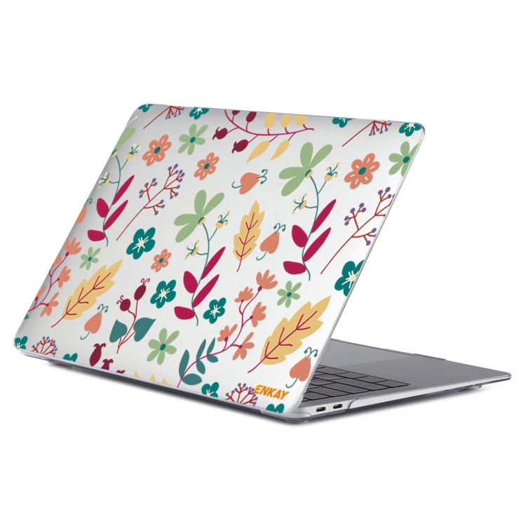 ENKAY Flower Series Pattern Étui de protection transparent pour ordinateur portable MacBook Air 13,3 pouces A1932 / A2179 / A2337, pour MacBook Air 13,3 pouces A1932 / A2179 / A2337