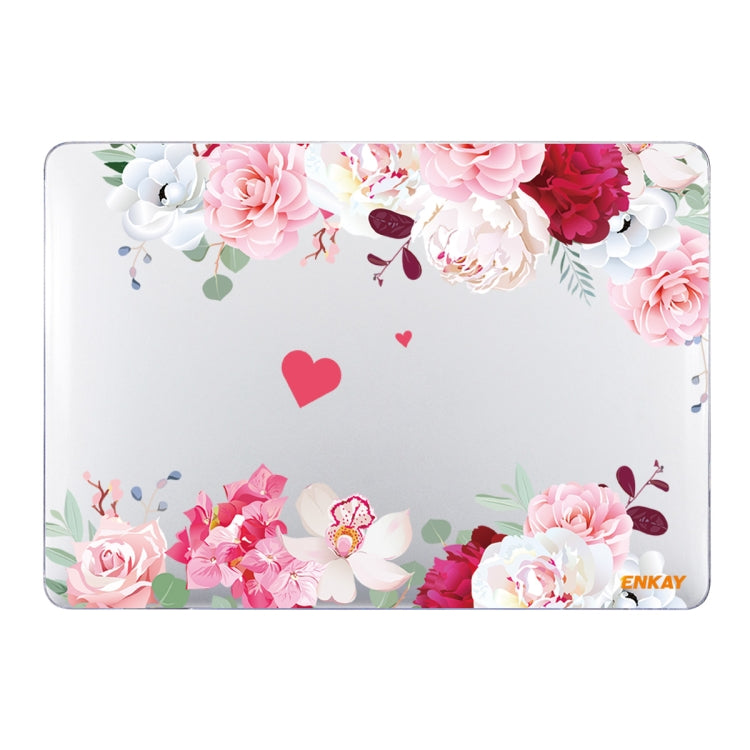 ENKAY Flower Series Pattern Étui de protection transparent pour ordinateur portable MacBook Air 13,3 pouces A1932 / A2179 / A2337, pour MacBook Air 13,3 pouces A1932 / A2179 / A2337