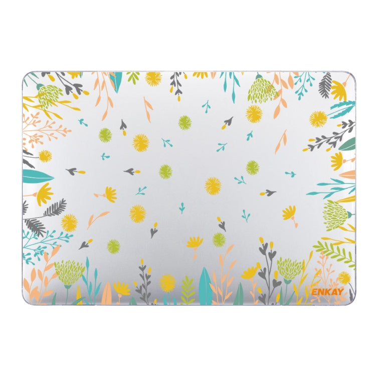 ENKAY Flower Series Pattern Étui de protection transparent pour ordinateur portable MacBook Air 13,3 pouces A1932 / A2179 / A2337, pour MacBook Air 13,3 pouces A1932 / A2179 / A2337