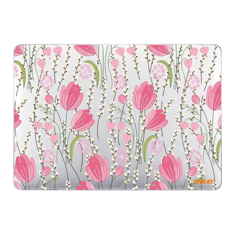 ENKAY Flower Series Pattern Étui de protection transparent pour ordinateur portable MacBook Air 13,3 pouces A1932 / A2179 / A2337, pour MacBook Air 13,3 pouces A1932 / A2179 / A2337