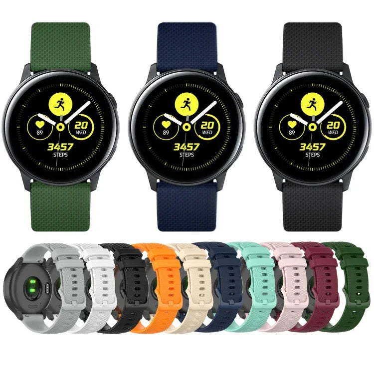 Bracelet en silicone à carreaux de 20 mm, pour Samsung Galaxy Watch Active 40 mm, pour Samsung Galaxy Watch 42 mm, pour Samsung Galaxy Gear Sport, pour Samsung Gear S2 Classic