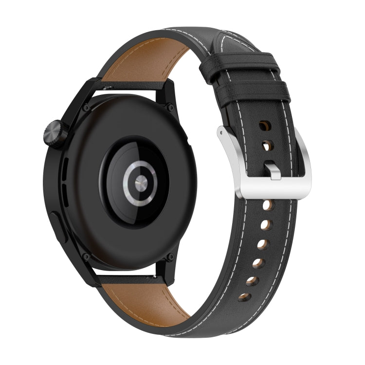 Calf Texture Sewing Thread Watchband, For Huawei Watch GT 3 42mm, For Huawei Watch GT 2 42mm, For Huawei Watch 2