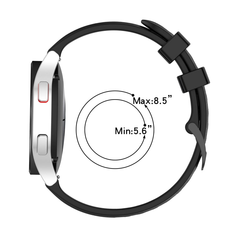 Bracelet en silicone rayé en fibre de carbone 20 mm, pour Samsung Galaxy Watch 4 40mm / 44mm, pour Samsung Galaxy Watch 4 Classic 42mm / 46mm, pour Samsung Galaxy Watch 3 41mm, pour Samsung Galaxy Watch Active 2 40mm / 44mm