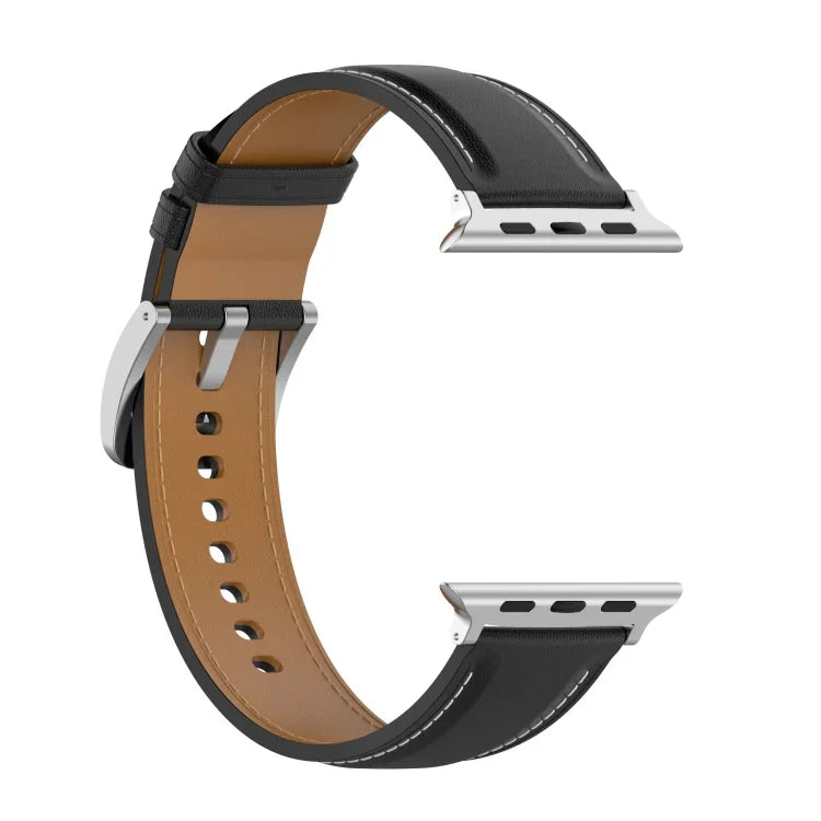 Bracelet de montre en cuir de vachette à couture double couche pour Apple Watch Series, 7 41mm / 6&SE&5&4 40mm / 3&2&1 38mm 20mm, 7 45mm / 6&SE&5&4 44mm / 3&2&1 42mm 22mm, 7 41mm / 6&SE&5&4 40mm / 3&2&1 38mm 22mm, 7 45mm / 6&SE&5&4 44mm / 3&2&1 42mm 20mm