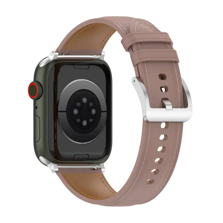 Bracelet de montre en cuir de vachette à couture double couche pour Apple Watch Series, 7 41mm / 6&SE&5&4 40mm / 3&2&1 38mm 20mm, 7 45mm / 6&SE&5&4 44mm / 3&2&1 42mm 22mm, 7 41mm / 6&SE&5&4 40mm / 3&2&1 38mm 22mm, 7 45mm / 6&SE&5&4 44mm / 3&2&1 42mm 20mm