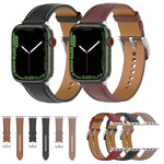 Bracelet de montre en cuir de vachette à couture double couche pour Apple Watch Series, 7 41mm / 6&SE&5&4 40mm / 3&2&1 38mm 20mm, 7 45mm / 6&SE&5&4 44mm / 3&2&1 42mm 22mm, 7 41mm / 6&SE&5&4 40mm / 3&2&1 38mm 22mm, 7 45mm / 6&SE&5&4 44mm / 3&2&1 42mm 20mm