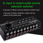 Sélecteur de signal audio RCA 4 entrées 4 sorties Commutateur de distribution Contrôle de l'appareil