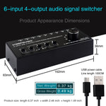 Sélecteur de signal audio RCA 4 entrées 4 sorties Commutateur de distribution Contrôle de l'appareil