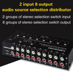 Distributeur sélecteur de signal audio RCA 2 entrées 8 sorties, 2 entrées 8 sorties