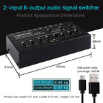 Distributeur sélecteur de signal audio RCA 2 entrées 8 sorties, 2 entrées 8 sorties