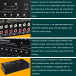 Distributeur sélecteur de signal audio RCA 2 entrées 8 sorties, 2 entrées 8 sorties