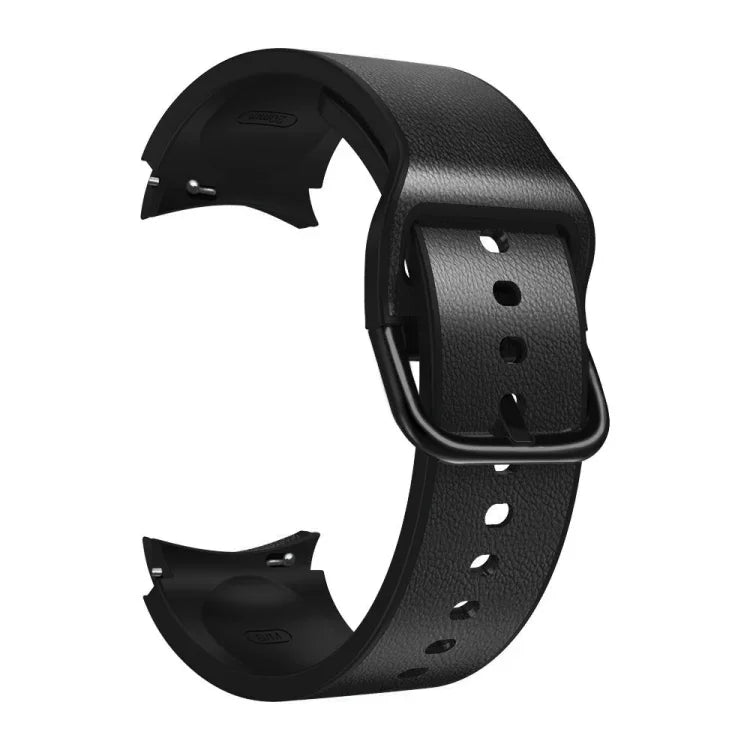 Bracelet en cuir collé au silicone de 20 mm, pour Samsung Galaxy Watch 4 40 mm, Samsung Galaxy Watch 4 44 mm, pour Samsung Galaxy Watch 4 Classic 42 mm, pour Samsung Galaxy Watch 4 Classic 46 mm