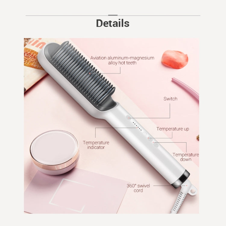 K-SKIN KD380 Lisseur de cheveux Électrique Peigne lisseur friseur Brosse Chauffage PTC Brosse à lisser en céramique, prise UK, noir, prise UK, blanc, prise EU, noir, prise EU, blanc