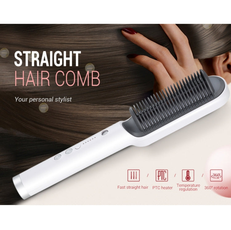 K-SKIN KD380 Lisseur de cheveux Électrique Peigne lisseur friseur Brosse Chauffage PTC Brosse à lisser en céramique, prise UK, noir, prise UK, blanc, prise EU, noir, prise EU, blanc
