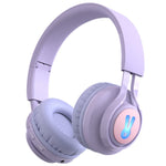 BT06C+ Casque Bluetooth sans fil pour enfants, mignon, monté sur la tête, avec microphone et lumière LED