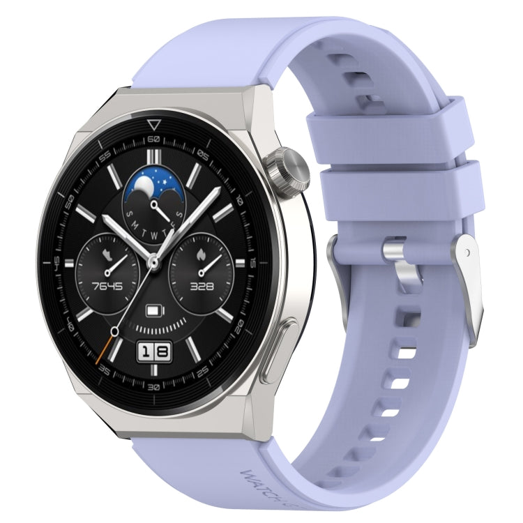Protruding Head Silver Buckle Silicone Watch Band, For Huawei Watch GT 3 Pro 46mm 22mm, For Huawei Watch GT 3 Pro 43mm 20mm