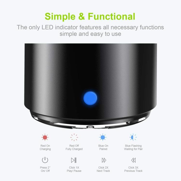 A106Pro Enceinte Métallique Bluetooth Mini Portable Étanche IPX7