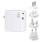 Adaptateur de charge pour ordinateur portable USB PD-65W USB-C / Type-C + QC3.0, prise AU / prise US / prise EU / prise UK