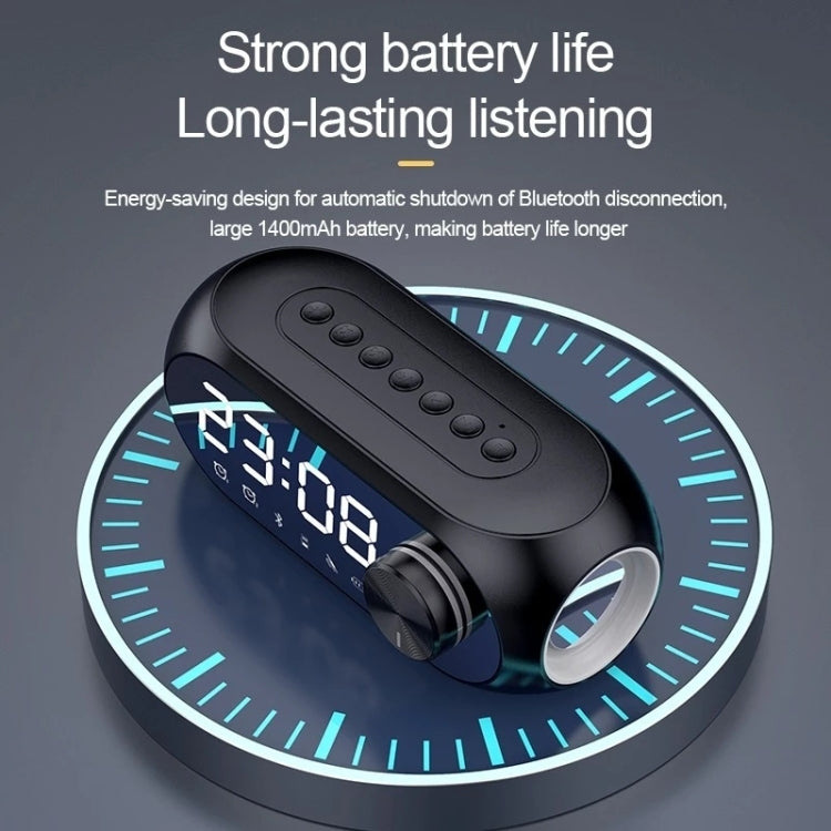 AEC S8 Enceintes Bluetooth Horloge Réveil avec Lumière LED Support TF / FM, S8
