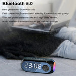 AEC S8 Enceintes Bluetooth Horloge Réveil avec Lumière LED Support TF / FM, S8