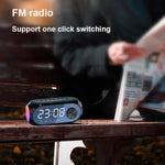 AEC S8 Enceintes Bluetooth Horloge Réveil avec Lumière LED Support TF / FM, S8