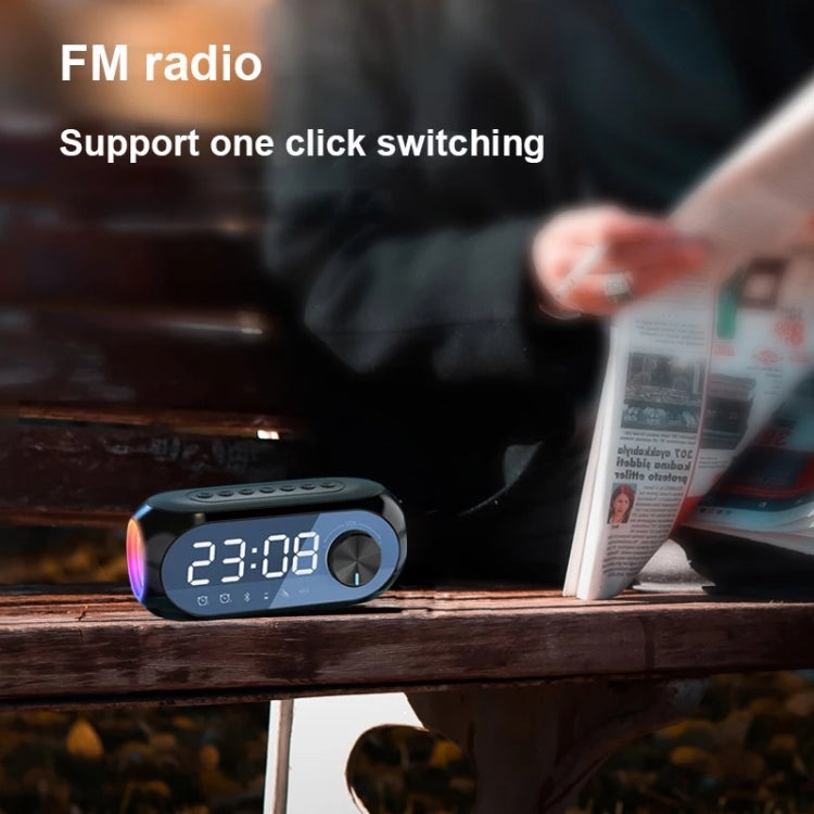 AEC S8 Enceintes Bluetooth Horloge Réveil avec Lumière LED Support TF / FM, S8