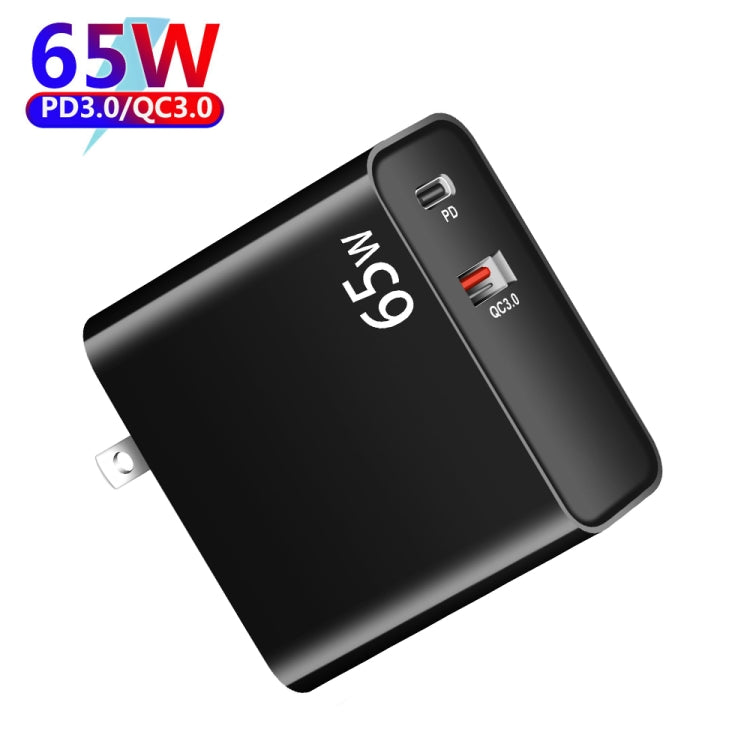 Adaptateur de charge pour ordinateur portable PD-65W USB-C / Type-C + QC3.0 USB, prise AU / prise US, prise AU / prise US
