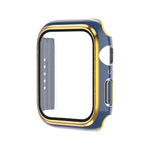 Boîtier de montre en PC bicolore galvanisé avec film trempé, pour Apple Watch Series 9 / 8 / 7 45 mm, pour Apple Watch Series 6/5/4/SE 44 mm