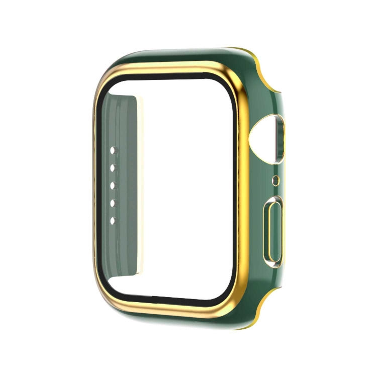 Boîtier de montre en PC bicolore galvanisé avec film trempé, pour Apple Watch Series 9 / 8 / 7 45 mm, pour Apple Watch Series 6/5/4/SE 44 mm