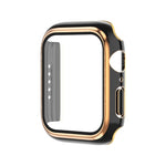 Boîtier de montre en PC bicolore galvanisé avec film trempé, pour Apple Watch Series 9 / 8 / 7 45 mm, pour Apple Watch Series 6/5/4/SE 44 mm