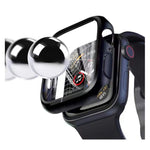 Boîtier de montre en PC bicolore galvanisé avec film trempé, pour Apple Watch Series 9 / 8 / 7 45 mm, pour Apple Watch Series 6/5/4/SE 44 mm