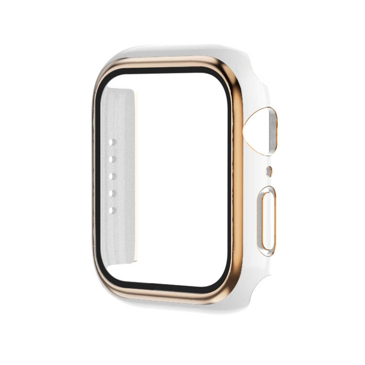 Boîtier de montre en PC bicolore plaqué électrolytiquement + film trempé, pour Apple Watch Series 3/2/1 42mm, pour Apple Watch Series 9/8/7 41mm